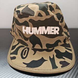 HUMMER Green and Black Camoflauge Stretchy Military Style Hat - White Letters